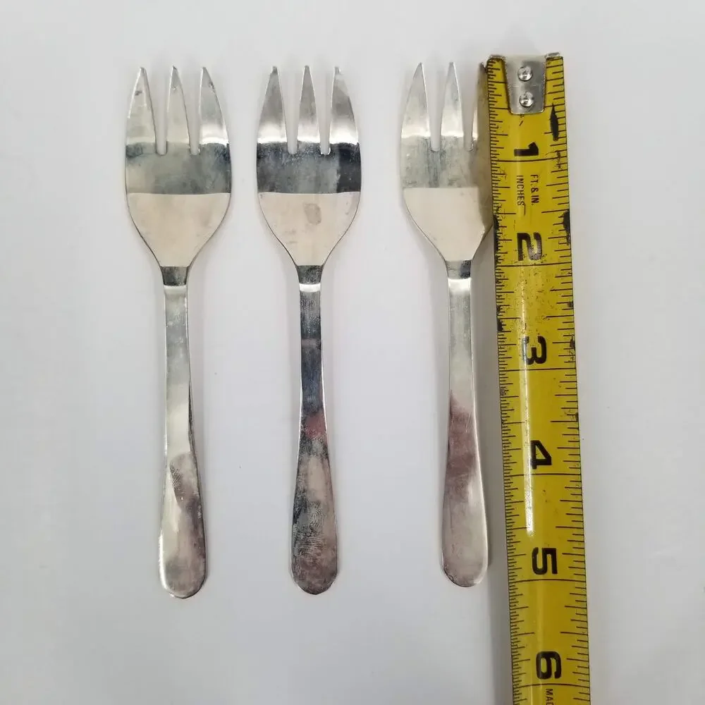 Vintage Silverplate 3 Tine Serving Forks from Italy Set of 3 5